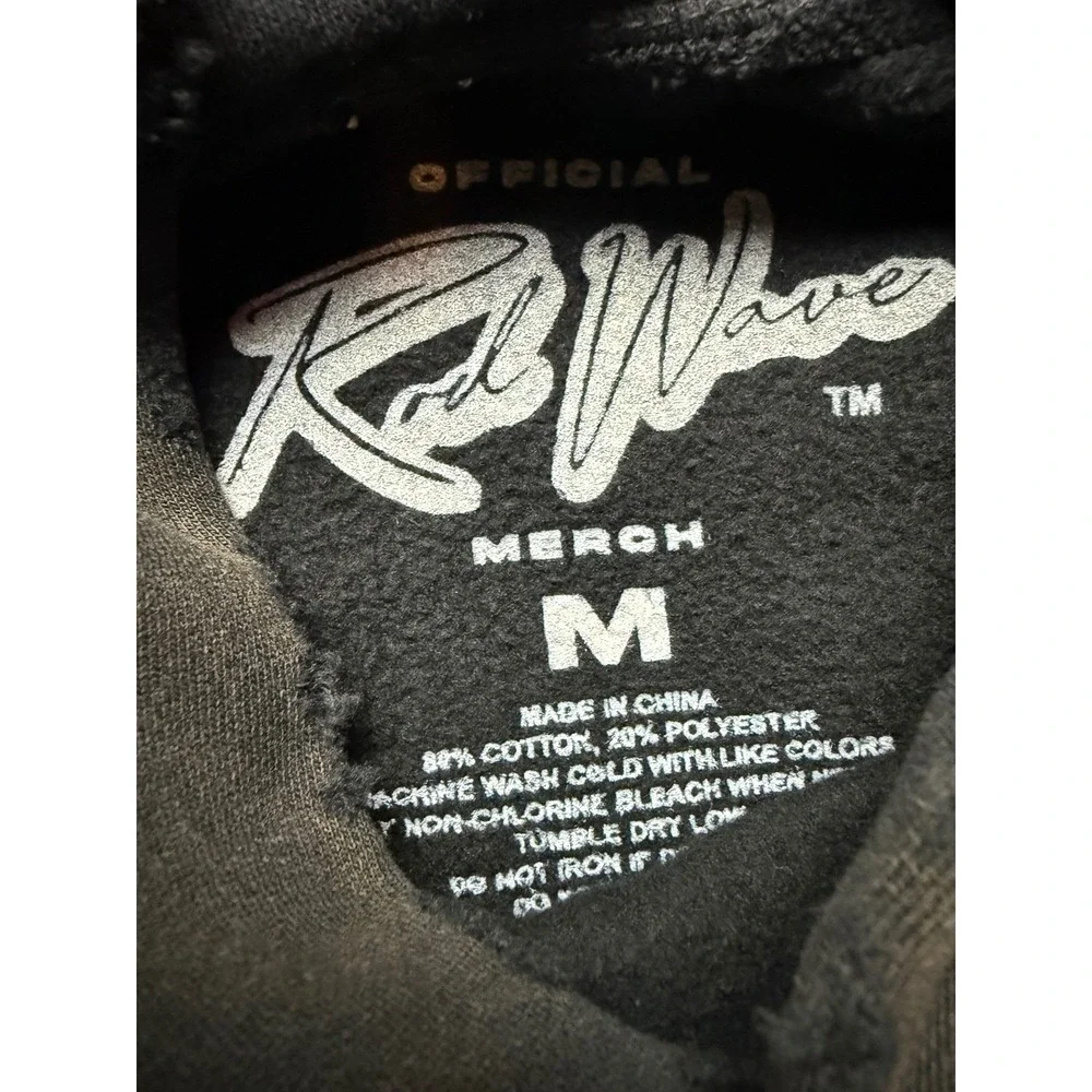 Rod Wave Redemption Tour Hoodie Washed Black Graphic Merch Mens Medium